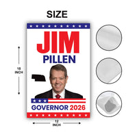 Jim Pillen For Nebraska Governor 2026 Garden Flag, Double Sided, 2026 Governor Flag, Republican, Elections Flag, Race Red White & Blue Flag