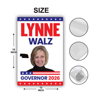 Lynne Walz For Nebraska Governor 2026 Garden Flag, Double Sided, 2026 Governor Flag, Democrate, Elections Flag, Race Red White & Blue Flag