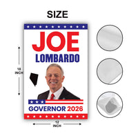 Joe Lombardo For Nevada Governor 2026 Garden Flag, Double Sided, 2026 Governor Flag, Republican, Elections Flag, Race Red White & Blue Flag