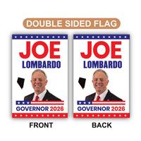 Joe Lombardo For Nevada Governor 2026 Garden Flag, Double Sided, 2026 Governor Flag, Republican, Elections Flag, Race Red White & Blue Flag