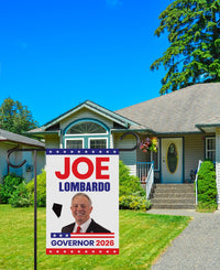Joe Lombardo For Nevada Governor 2026 Garden Flag, Double Sided, 2026 Governor Flag, Republican, Elections Flag, Race Red White & Blue Flag