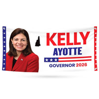 Kelly Ayotte For New Hampshire U.S. Governor Banner Sign, 13 oz Waterproof US Governor Election 2026 Vinyl Banner With Metal Grommets