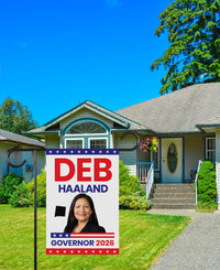Deb Haaland For New Mexico Governor 2026 Garden Flag, Double Sided, 2026 Governor Flag, Elections Flag, Race Red White & Blue Flag