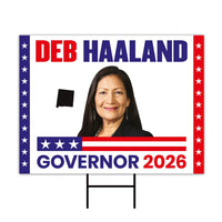 Deb Haaland For New Mexico Governor 2026 Yard Sign, Corrugated Plastic Governor Elections Race Red White & Blue Yard Sign with Metal H-Stake