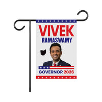 Vivek Ramaswamy For Ohio Governor 2026 Garden Flag, Double Sided, 2026 Governor Flag, Elections Flag, Race Red White & Blue Flag