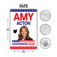 Amy Acton For Ohio Governor 2026 Garden Flag, Double Sided, 2026 Governor Flag, Democratic party, Elections Flag, Race Red White & Blue Flag