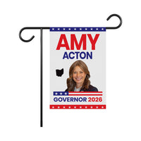 Amy Acton For Ohio Governor 2026 Garden Flag, Double Sided, 2026 Governor Flag, Democratic party, Elections Flag, Race Red White & Blue Flag