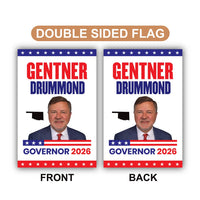 Gentner Drummond For Oklahoma Governor 2026 Garden Flag, Double Sided, 2026 Governor Flag, Elections Flag, Race Red White & Blue Flag