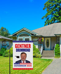 Gentner Drummond For Oklahoma Governor 2026 Garden Flag, Double Sided, 2026 Governor Flag, Elections Flag, Race Red White & Blue Flag
