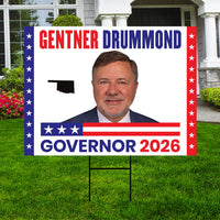Gentner Drummond For Oklahoma U.S. Governor Yard Sign, 13 oz Waterproof US Governor Election 2026 Vinyl Yard With Metal Grommets