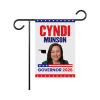 Cyndi Munson For Oklahoma Governor 2026 Garden Flag, Double Sided, 2026 Governor Flag, Democrate, Elections Flag, Race Red White & Blue Flag