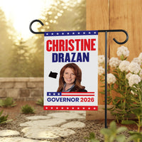 Christine Drazan For Oregon Governor 2026 Garden Flag, Double Sided, 2026 Governor Flag, Elections Flag, Race Red White & Blue Flag