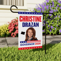 Christine Drazan For Oregon Governor 2026 Garden Flag, Double Sided, 2026 Governor Flag, Elections Flag, Race Red White & Blue Flag