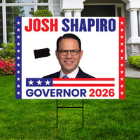 Josh Shapiro For Pennsylvania Governor 2026 Yard Sign, Corrugated Governor Elections Race Red White & Blue Yard Sign with Metal H-Stake