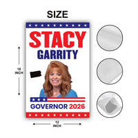 Stacy Garrity For Pennsylvania Governor 2026 Garden Flag, Double Sided, 2026 Governor Flag, Elections Flag, Race Red White & Blue Flag