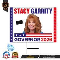 Stacy Garrity For Pennsylvania Governor 2026 Yard Sign, Corrugated Governor Elections Race Red White & Blue Yard Sign with Metal H-Stake