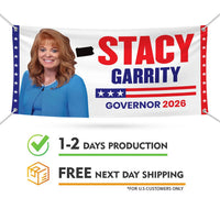 Stacy Garrity For Pennsylvania U.S. Governor Banner Sign, 13 oz Waterproof US Governor Election 2026 Vinyl Banner With Metal Grommets