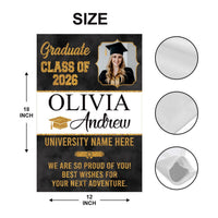 Personalized Graduation Garden Flag Class of 2026, Custom Photo Yard Sign Flag, Senior 2026 Graduation Flag, Graduation Decor Gift