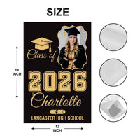 Personalized Graduation Garden Flag Class of 2026, Custom Photo Yard Sign Flag, Senior 2026 Graduation Flag, Graduation Decor Gift
