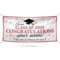 Graduation 2026 Personalized Vinyl Banner, Class of 2026 Congrats Banner Sign, Custom Graduation Party Banner with Name, Metal Grommets