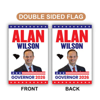 Alan Wilson For South Carolina Governor 2026 Garden Flag, Double Sided, 2026 Governor Flag, Elections Flag, Race Red White & Blue Flag