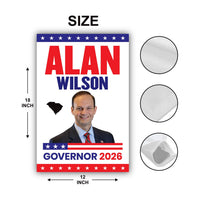 Alan Wilson For South Carolina Governor 2026 Garden Flag, Double Sided, 2026 Governor Flag, Elections Flag, Race Red White & Blue Flag