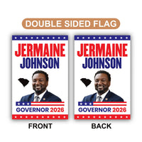 Jermaine Johnson For South Carolina Governor 2026 Garden Flag, Double Sided, 2026 Governor Flag, Elections Flag, Race Red White & Blue Flag