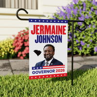Jermaine Johnson For South Carolina Governor 2026 Garden Flag, Double Sided, 2026 Governor Flag, Elections Flag, Race Red White & Blue Flag