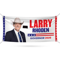 Larry Rhoden For South Dakota U.S. Governor Banner Sign, 13 oz Waterproof US Governor Election 2026 Vinyl Banner With Metal Grommets