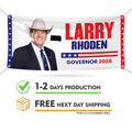 Larry Rhoden For South Dakota U.S. Governor Banner Sign, 13 oz Waterproof US Governor Election 2026 Vinyl Banner With Metal Grommets