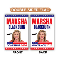 Marsha Blackburn For Tennessee Governor 2026 Garden Flag, Double Sided, 2026 Governor Flag, Elections Flag, Race Red White & Blue Flag