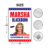 Marsha Blackburn For Tennessee Governor 2026 Garden Flag, Double Sided, 2026 Governor Flag, Elections Flag, Race Red White & Blue Flag