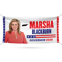 Marsha Blackburn For Tennessee U.S. Governor Banner Sign, 13 oz Waterproof US Governor Election 2026 Vinyl Banner With Metal Grommets