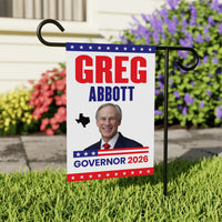 Greg Abbott For Texas Governor 2026 Garden Flag, Double Sided, 2026 Governor Flag, Republican, Elections Flag, Race Red White & Blue Flag