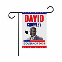 David Crowley For Wisconsin Governor 2026 Garden Flag, Double Sided, 2026 Governor Flag, Elections Flag, Race Red White & Blue Flag
