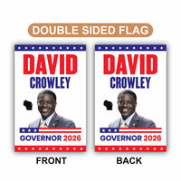 David Crowley For Wisconsin Governor 2026 Garden Flag, Double Sided, 2026 Governor Flag, Elections Flag, Race Red White & Blue Flag
