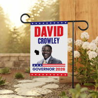 David Crowley For Wisconsin Governor 2026 Garden Flag, Double Sided, 2026 Governor Flag, Elections Flag, Race Red White & Blue Flag