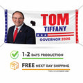 Tom Tiffany For Wisconsin U.S. Governor Banner Sign, 13 oz Waterproof US Governor Election 2026 Vinyl Banner With Metal Grommets