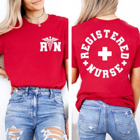 Registered Nurse Sweatshirt, RN Nurse Shirt, Leopard RN Tee, Funny Nursing Shirt, Nurse Week Shirt, Nursing Gifts, Gifts for Nurses, Front Back
