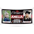 Personalized Graduation Banner 2026, Then and Now Photo Banner, Custom Name School Banner, Class of 2026 Party Decoration Outdoor