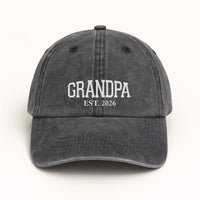 Custom Embroidered Hat with Date, Personalized Grandma Grandpa Gift, Pregnancy Announcement Hat, Vintage Dad Cap, Mothers Day Gift Idea