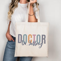 Personalized Doctor Tote Bag, Custom Name Doctor Bag, Medical Professional Gift, Doctor Graduation Gift, Healthcare Worker Tote Bag Gift