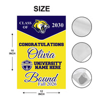 Personalized College Bound Garden Flag, Double Sided Future Graduate Custom Decor, University Bound Yard Sign, Class of 2026 Graduation Flag
