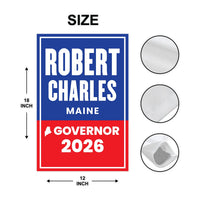 Robert B. Charles For Maine Governor 2026 Garden Flag, Double Sided, 2026 Governor Flag, Elections Flag, Race Red White & Blue Flag