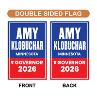 Amy Klobuchar For Minnesota Governor 2026 Garden Flag, Double Sided, 2026 Governor Flag, Elections Flag, Race Red White & Blue Flag