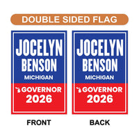 Jocelyn Benson For Michigan Governor 2026 Garden Flag, Double Sided, 2026 Governor Flag, Elections Flag, Race Red White & Blue Flag