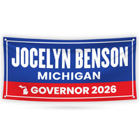 Jocelyn Benson For Michigan U.S. Governor Banner Sign, 13 oz Waterproof US Governor Election 2026 Vinyl Banner With Metal Grommets
