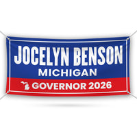 Jocelyn Benson For Michigan U.S. Governor Banner Sign, 13 oz Waterproof US Governor Election 2026 Vinyl Banner With Metal Grommets