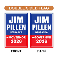 Jim Pillen For Nebraska Governor 2026 Garden Flag, Double Sided, 2026 Governor Flag, Republican, Elections Flag, Race Red White & Blue Flag