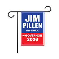 Jim Pillen For Nebraska Governor 2026 Garden Flag, Double Sided, 2026 Governor Flag, Republican, Elections Flag, Race Red White & Blue Flag